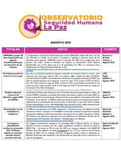Lee más sobre el artículo Observatorio Monitoreo – Agosto – 2025