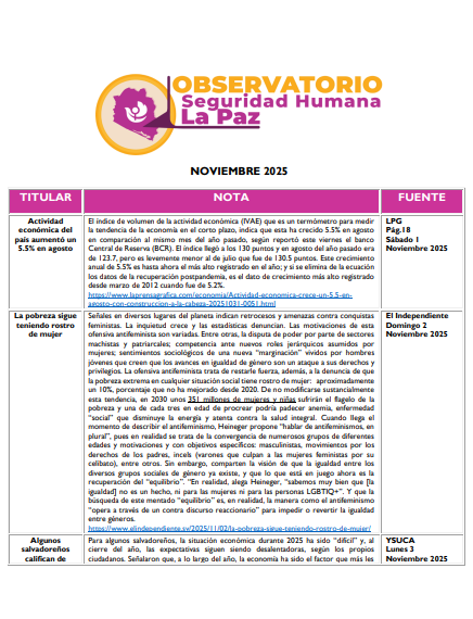 Observatorio Monitoreo – Noviembre – 2025