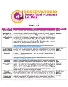 Lee más sobre el artículo Observatorio Monitoreo – Marzo– 2026