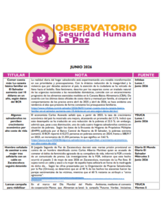 Lee más sobre el artículo Observatorio Monitoreo – Junio – 2026